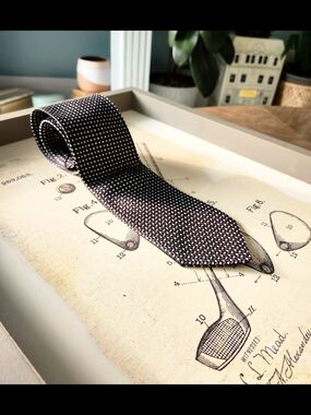 Ermenegildo Zegna Black, White And Blue Micro-Pattern Silk Tie
